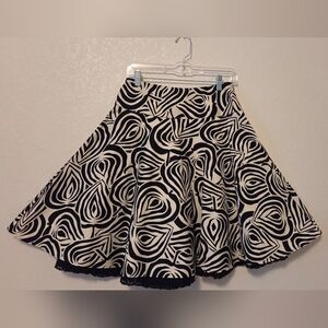 White House Black Market Abstract Pattern Skater Skirt